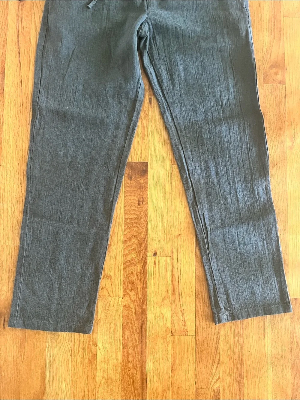 NWT Men's Military Green Ramie Cotton Blend  Casual Textured Pants XL Resortwear